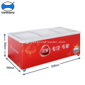 Ice cream flat glass display freezer